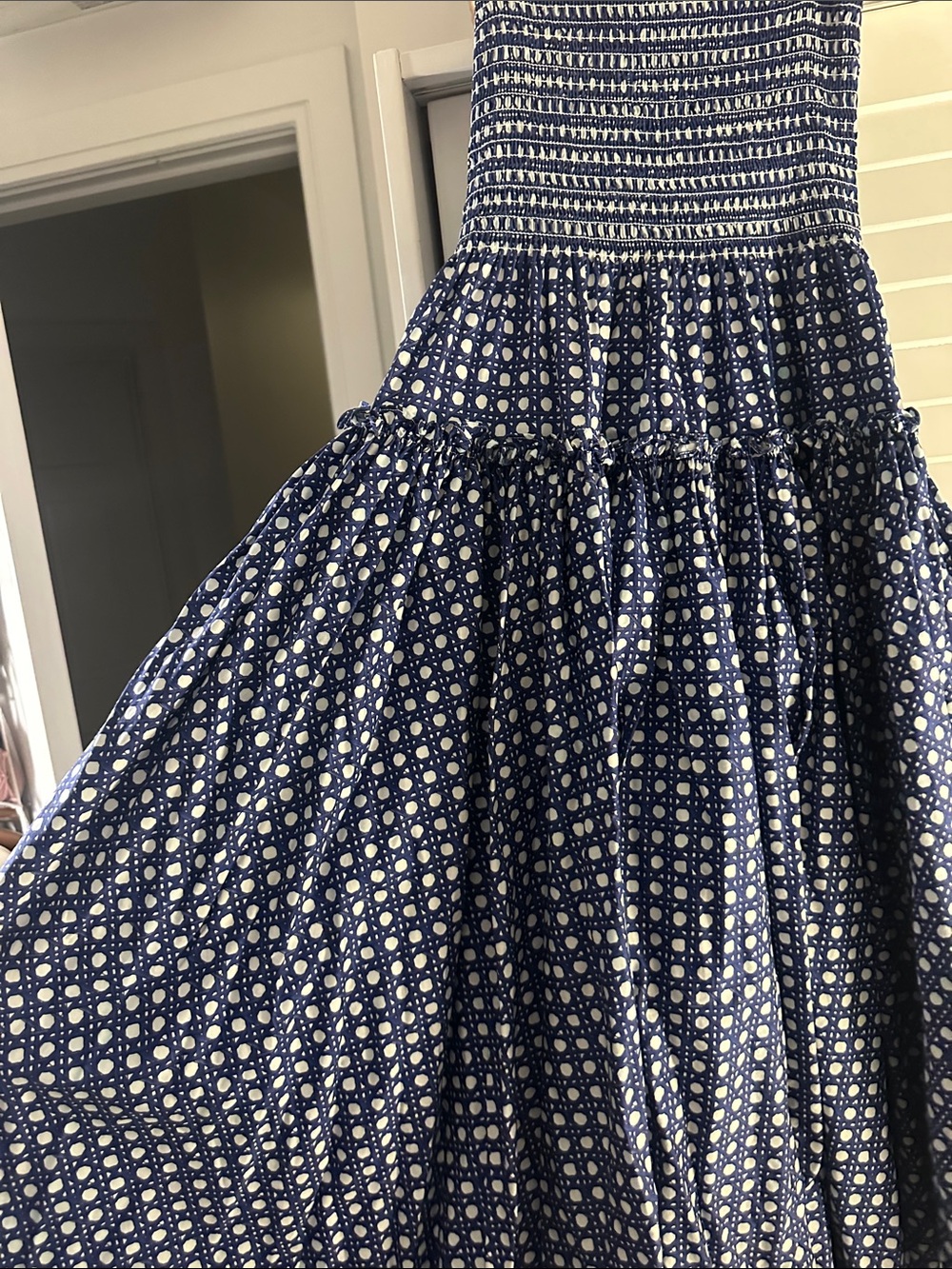 Hill House Home Navy Smocked Sundress with Polka Dot Print - Picture 3 of 5